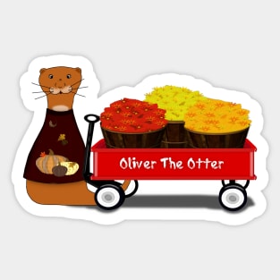 Oliver The Otter Gets Ready For Autumn Sticker